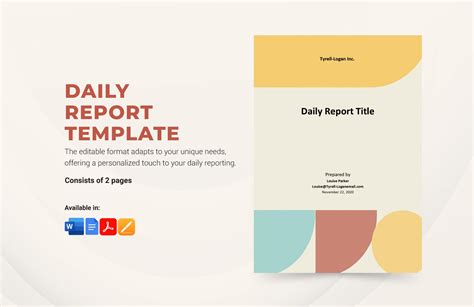Daily Report Template in Word, PDF, Google Docs, Pages - Download ...