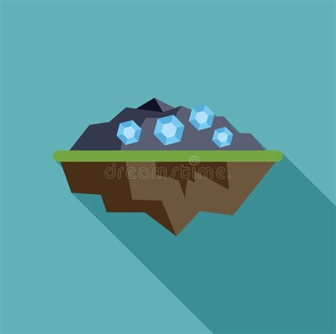 Cross Section Of Ground Showing Diamonds Inside Mountain Stock Vector