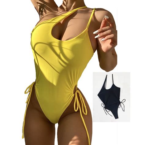 One Piece Cut out Swimsuit Black Women Swim Wear Bathing Suit Charming