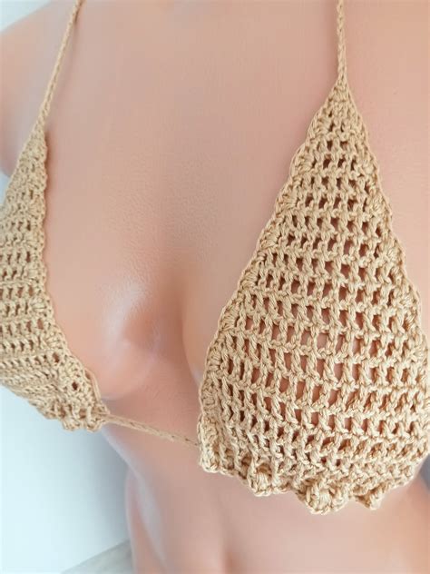 Crochet Bikini Crochet Bikini Top Mesh Crochet Micro Bikini Sexy Bikini Flower Bikini