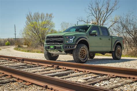 2019 Ford F-150 Raptor with Green Kevlar Coating and Gold Method Race Wheels