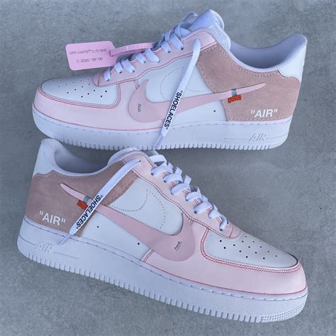 Custom AIR FORCE 1 - OFF-WHITE pink vintage - TA Customs