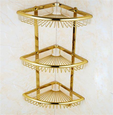 Угловая полка в ванную комнату с крючками - фото