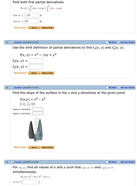 Solved Find Both First Partial Derivatives X Y St14 Chegg