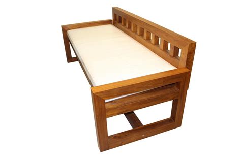 Solid Teak Wood Furniture Daybed With Seat Cushion Selangor Malaysia