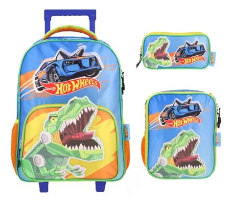 Kit De Mochila Lonchera Lapicera Hot Wheels Primaria Vs Env O Gratis