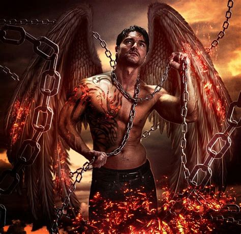 Bounded In Chains Male Fallen Angel Male Angels Angel Warrior