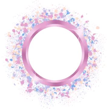 Circle Pink Frame With Color Splash Color Splash Ink Splash Wedding