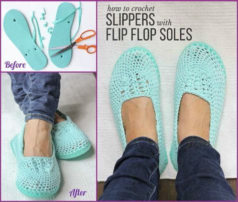 DIY Crochet Slipper with Flip Flop Sole Pattern Free | Crochet shoes ...