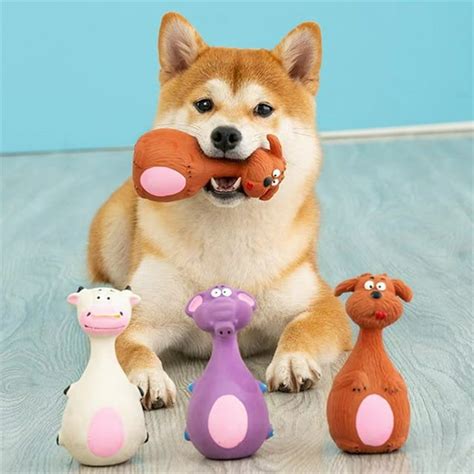 BCY Latex Dog Toys Sound Squeaky Elephant/Cow Animal Chew Pet Rubber ...