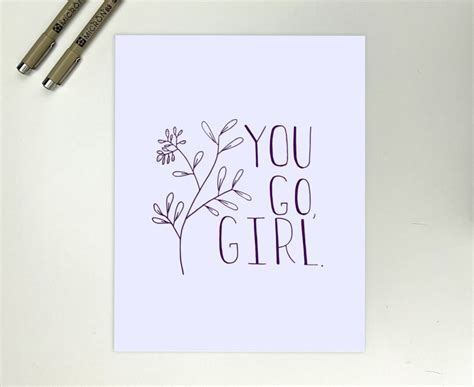 You Go Girl Art Print Feminist Decor Female Empowerment - Etsy