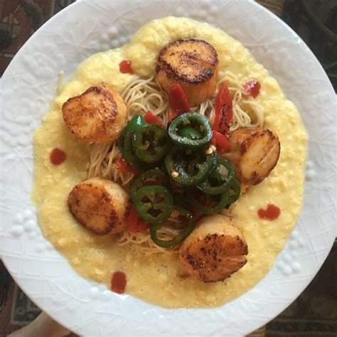 Seared Scallops With Corn Cream Recipe Allrecipes