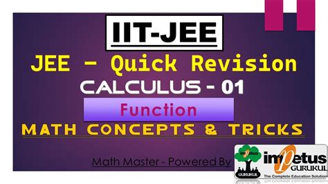 IIT JEE Concept Calculus 01 Function JEE Math Concept Trick