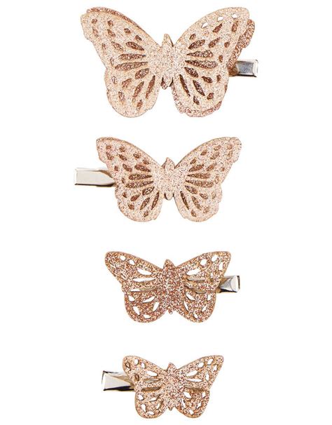 Glitter Butterfly Hair Clip Set Girls Hair Accessories Monsoon Uk