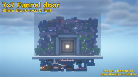 Seamless 7x7 Funnelvault Door Minecraft 120 Youtube