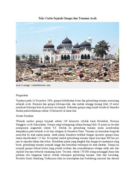 Teks Cerita Sejarah Gempa Dan Tsunami Aceh Pdf