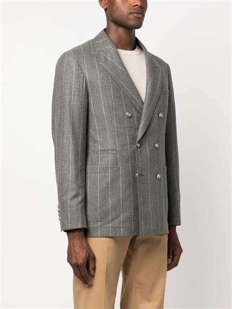 Pinstriped Wool Blend Blazer Brunello Cucinelli Eraldo