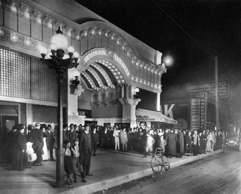 An Opening Night Crowd Gathers Outside The Hyman Theatre 802 S Broadway Downtown Los Angeles