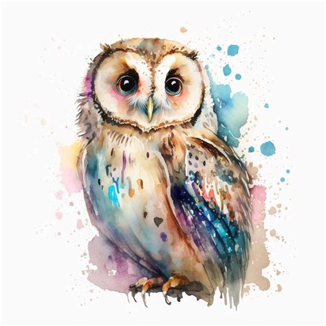 Premium Photo Watercolor Owl