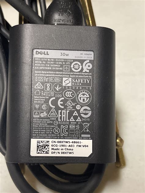 Genuine Dell Laptop Usb C Charger Ac Adapter Power Supply Da30nm150 08xtw5 30w For Sale Online