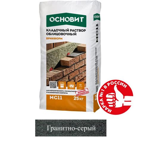 Кладочная смесь цементная Основит Брикформ МС11 М100 гранитно-серый 026 ...