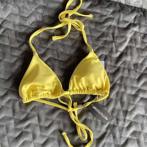 PLT Yellow Bikini Top UK 4 Brand New With Depop