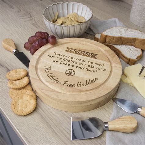 Personalised Gluten Free / Coeliac Wooden Cheese Board | The Laser Boutique