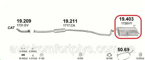 Глушитель Peugeot 206 универсал 1.6i 16V 2001 - 2007 гг Полмостров ...