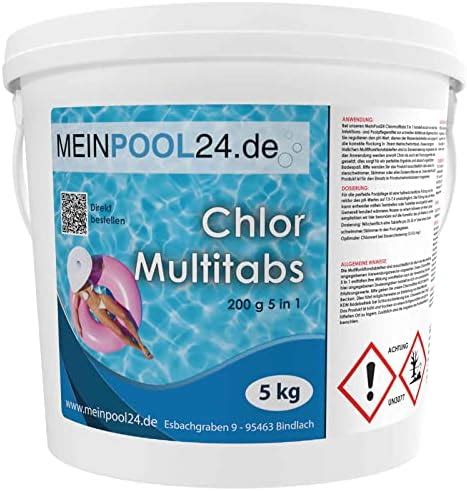 5 Kg MEINPOOL24 DE Chlor Multitabs 5 In 1 200 G Tabs Multi