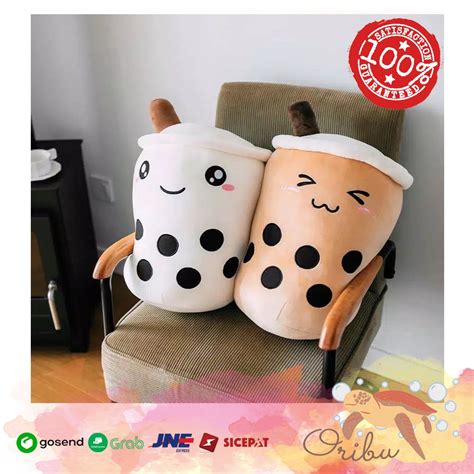 jual boneka bubble milk tea brown sugar boba doll bantal plushies