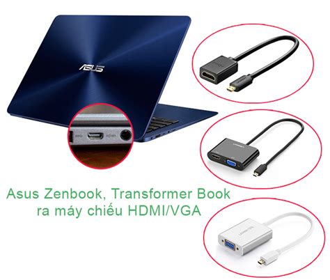 cap chuyen doi asus zenbook transformer book ra  chieu tivi hdmi vga