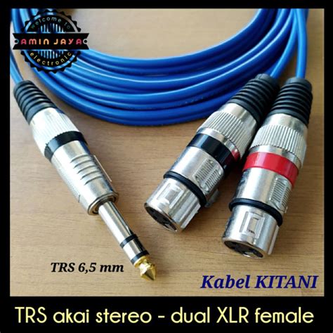 Jual Kabel Jack Akai Stereo To Dual Xlr Female Jack Akai Trs Mm To