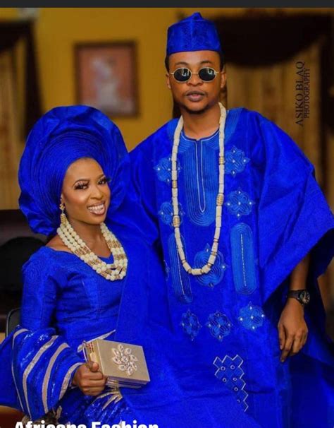 Matching Wedding Outfit Traditional Aso Oke Wear White Gol Inspire