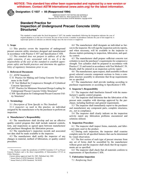 ASTM C1037 85 1994 Standard Practice For Inspection Of Underground