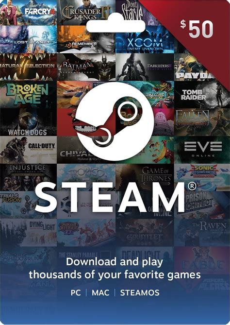 Цифровой код (Подарочная карта) Steam Gift Card на сумму 50 usd, (Все ...