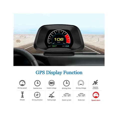 Car P19 HUD Head Up Display OBD2 GPS Additional Meter Multi Functional