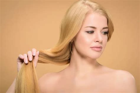 Back View Naked Blonde Girl Long Straight Hair Isolated Beige Stock Photo By AllaSerebrina