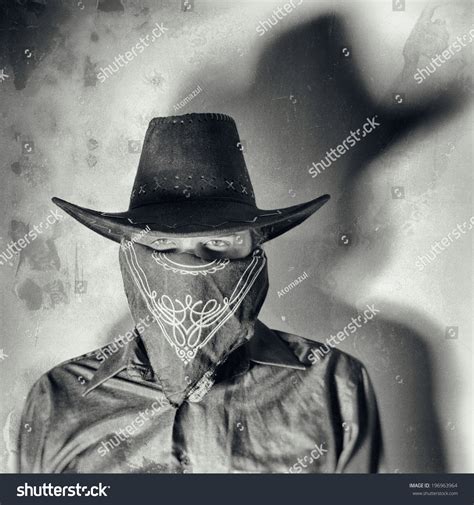 Old West Bandit Old West Bandit Outlaw With Covered Face And Cowboy