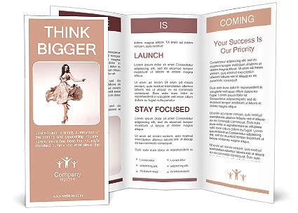 Charming Brunette Demonstrates A Dress Brochure Template Design ID