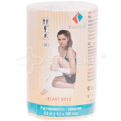 Tonus Elast Эластичный бинт 10см средней растяжимости 3м / Эластичные ...