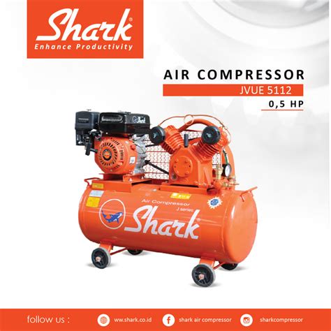 Jual Kompresor 1 2Hp Tangki 58 Liter Shark Air Compressor Engine JVUE