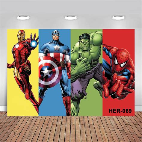 Marvel Superheros Backdrops Para Festa De Anivers Rio Chuveiro Do Beb