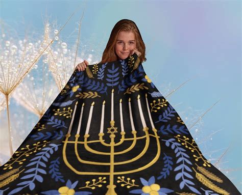 Hanukkah Blanket Jewish Holiday Velveteen Plush Soft Throw Blanket Baby
