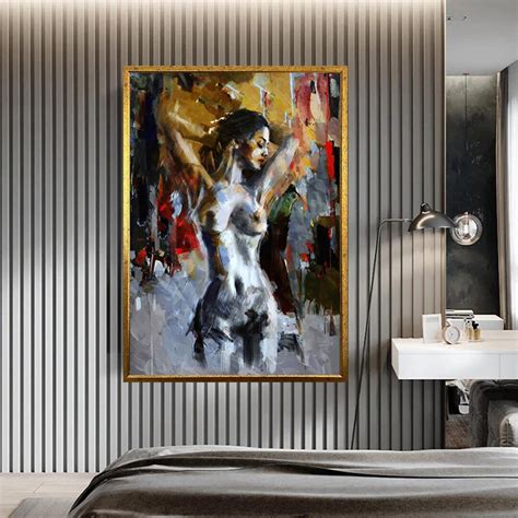 Abstrack Naked Woman Canvas Print Nude Woman Poster Sensual Woman Painting Erotic Woman