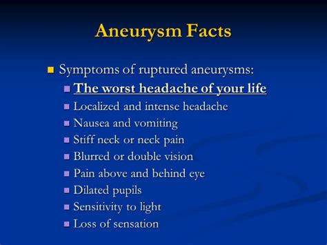 Brain Aneurysm Symptoms and Facts | Everyday Life