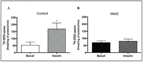 3 H 2 Deoxy D Glucose Uptake Cardiomyocytes Of A Control And B MetS