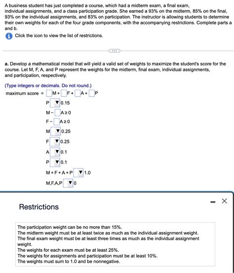 Solved A Business Student Has Just Completed A Course Which Chegg