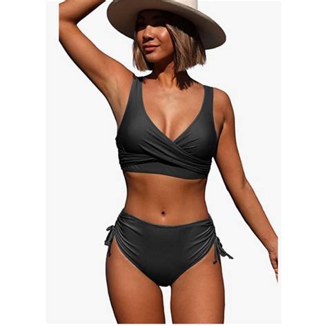 Amazon Swim Womens High Waisted Bikini Twist Front Tie Back Piece Swimsuits Poshmark