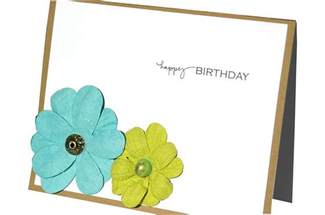 Birthday Card for Mom, Handmade Birthday Card With Flowers, Floral ...
