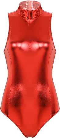 Amazon Doomiva Women S Shiny Metallic Leotard Bodysuit Teddy Lingerie Sleeveless Armbinder